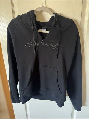 Alphalete Men's Black Crewneck Hoodie with Script Logo